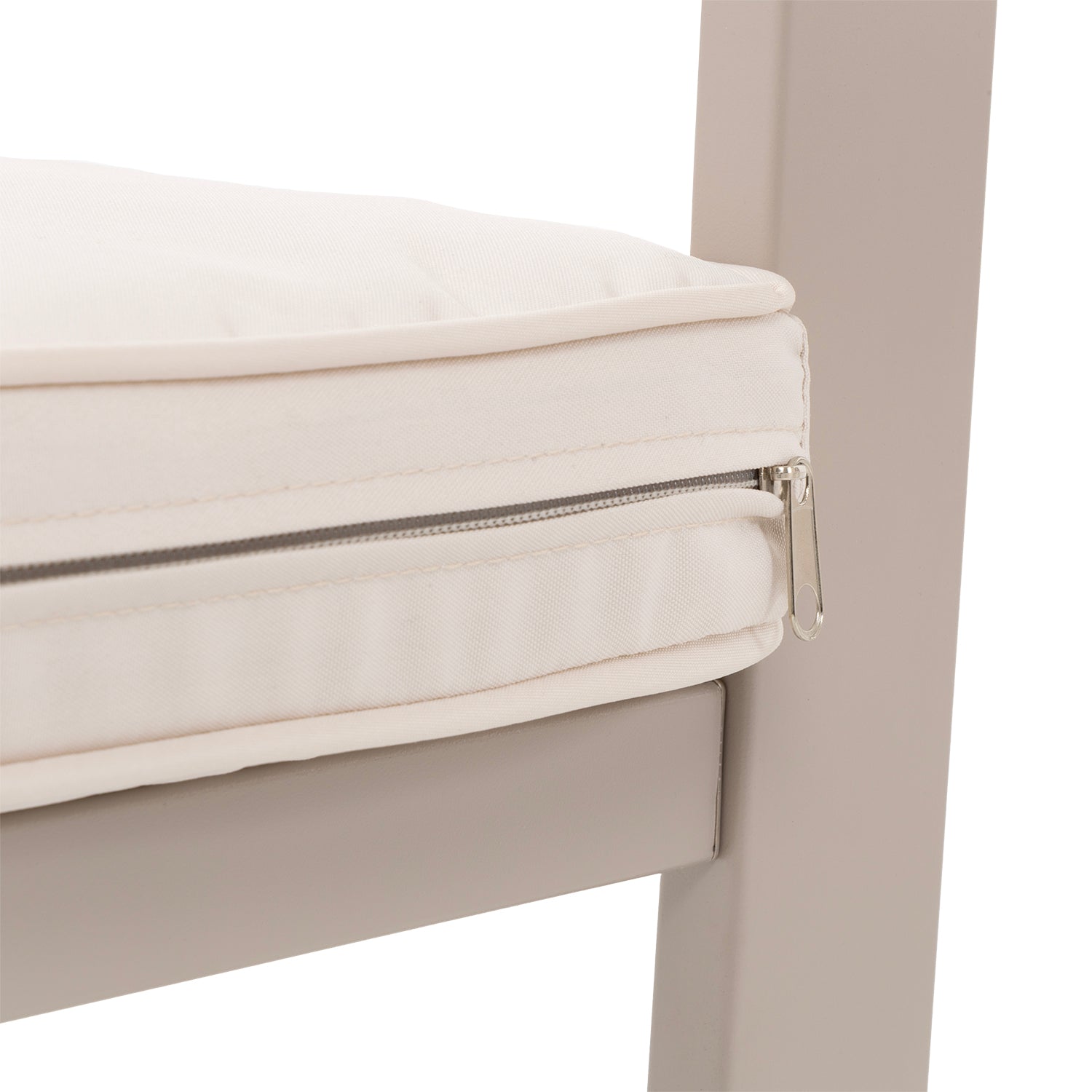 VESTIAMO CASA GIARDINO - Set da giardino 4 pezzi struttura in acciaio Beige con Doghe in HDPE Effetto Legno Tortora